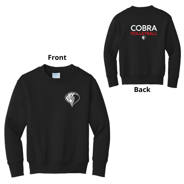 Cobra Volleyball - Youth Core Fleece Crewneck Sweatshirt (PC90Y)