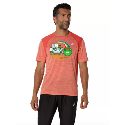 Run the Rainbow - ASICS Men's Road SS Top - Coral Reef/Mojave (2011C992.700) (R022)