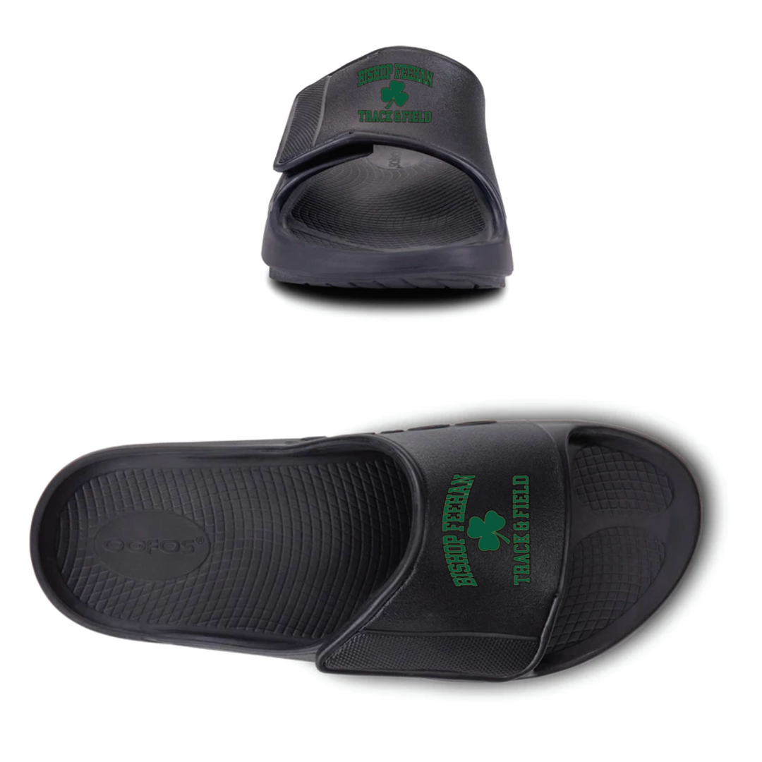 Bishop Feehan Track and Field Oofos OOahh Sport Flex Slide Sandals (1550)