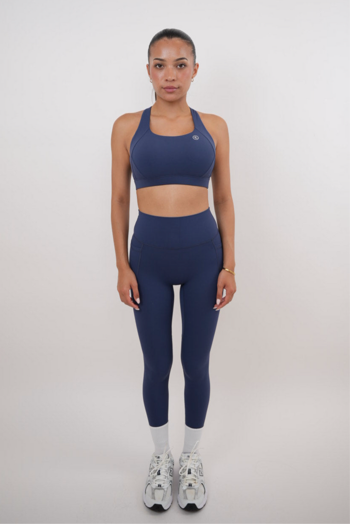 I Am Glowing Navy Blue Quick Dry Butter Legging