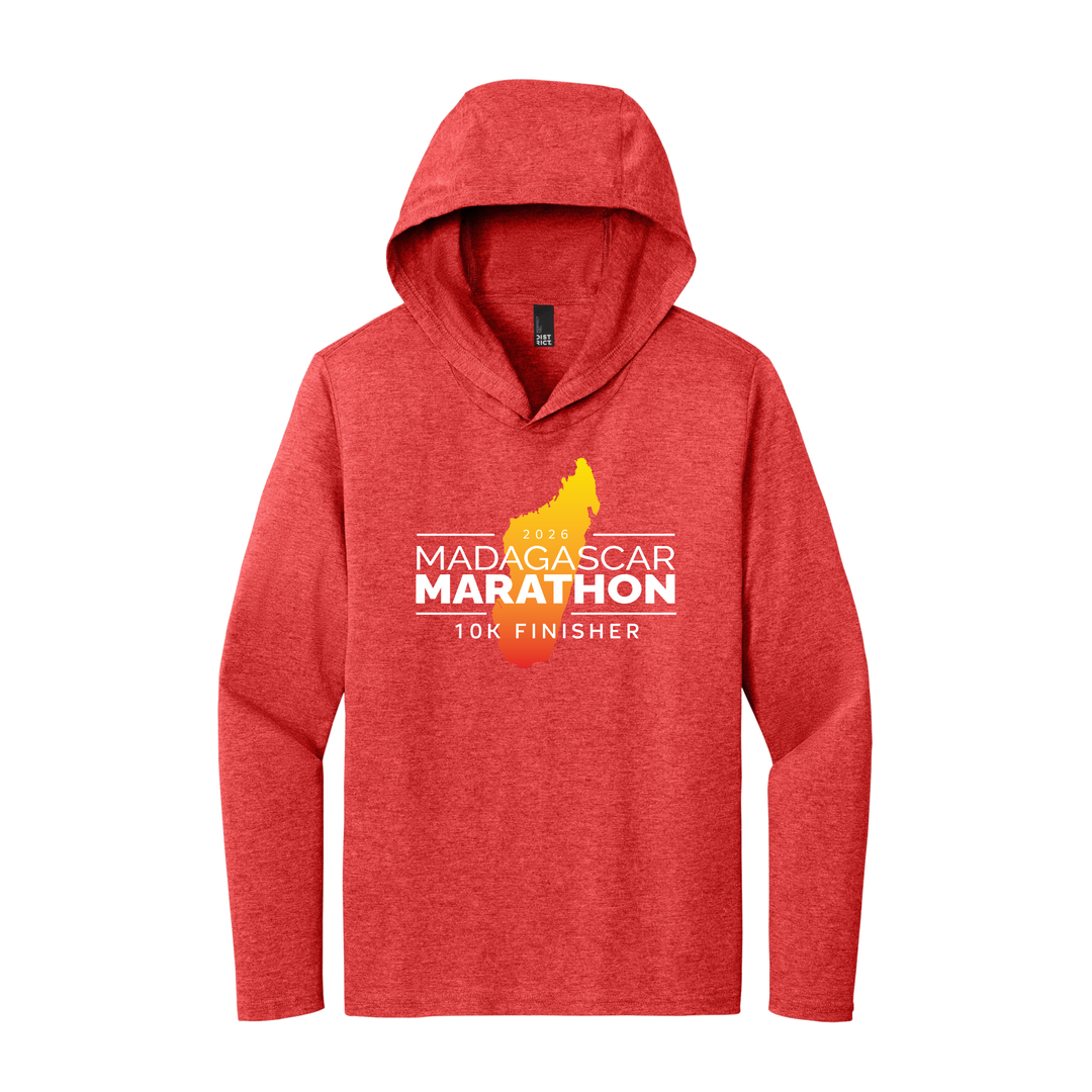 Madagascar Marathon FINISHER- Perfect Tri® Long Sleeve Hoodie (Red Frost) (DM139)