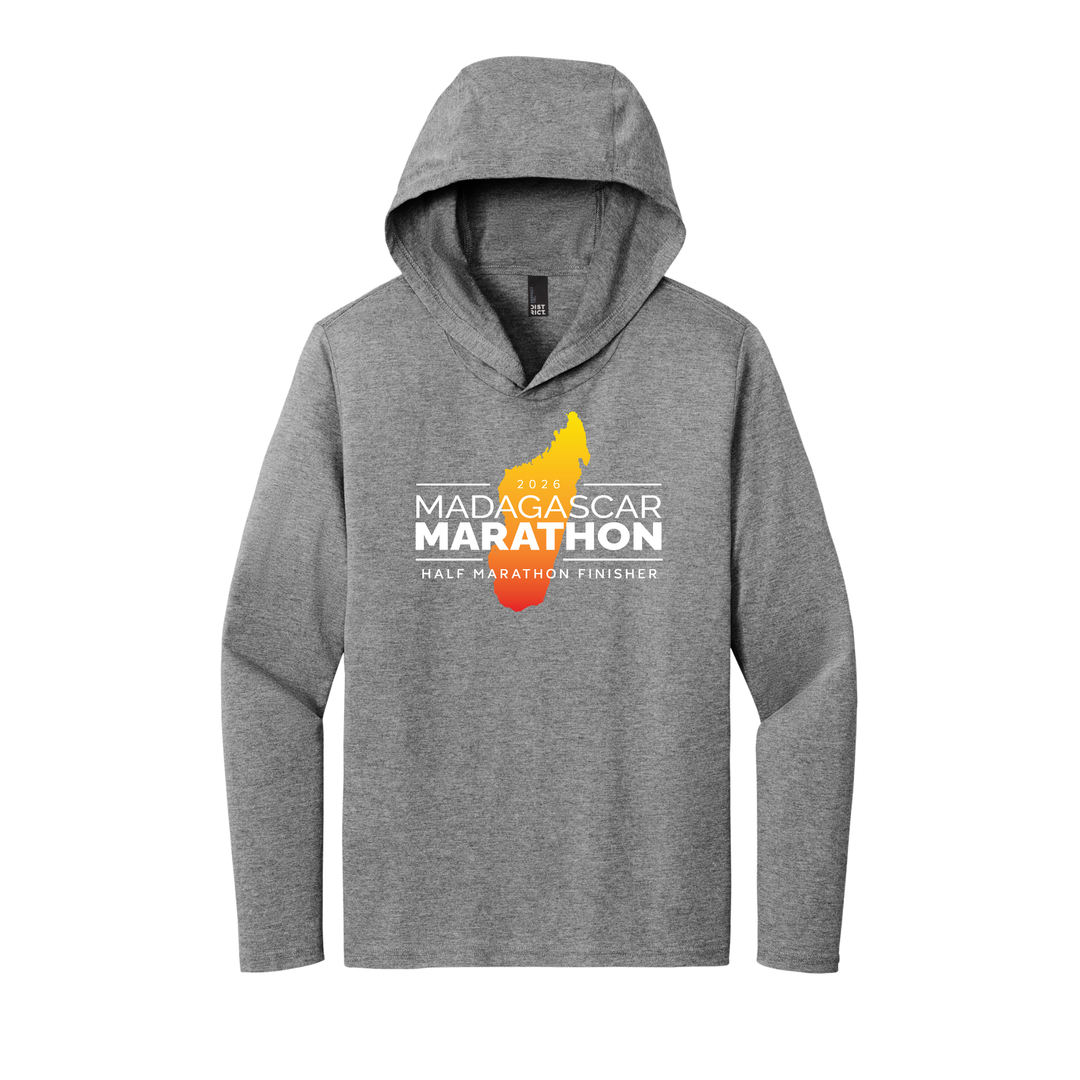 Madagascar Marathon FINISHER- Perfect Tri® Long Sleeve Hoodie (Grey Frost) (DM139)