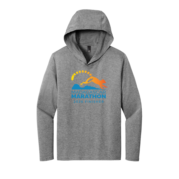 Madagascar Marathon FINISHER- Perfect Tri® Long Sleeve Hoodie (Grey Frost) (DM139)