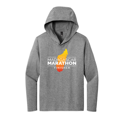 Madagascar Marathon FINISHER- Perfect Tri® Long Sleeve Hoodie (Grey Frost) (DM139)