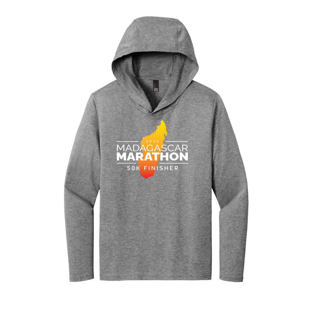 Madagascar Marathon FINISHER- Perfect Tri® Long Sleeve Hoodie (Grey Frost) (DM139)