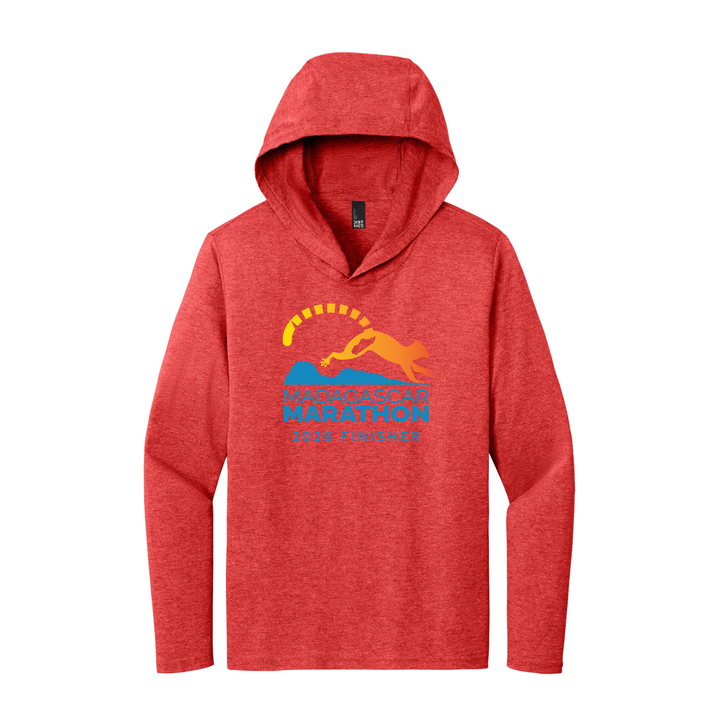 Madagascar Marathon FINISHER- Perfect Tri® Long Sleeve Hoodie (Red Frost) (DM139)