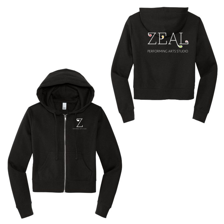 Zeal Studio - Ladies Cropped Zip Up Hoodie (DT6103)