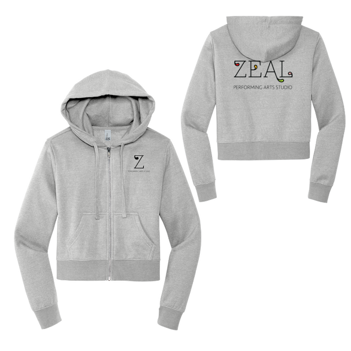 Zeal Studio - Ladies Cropped Zip Up Hoodie (DT6103)