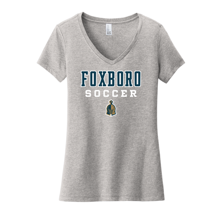 Foxboro Boys Soccer - Women's V-neck Cotton Tee (DT6503)