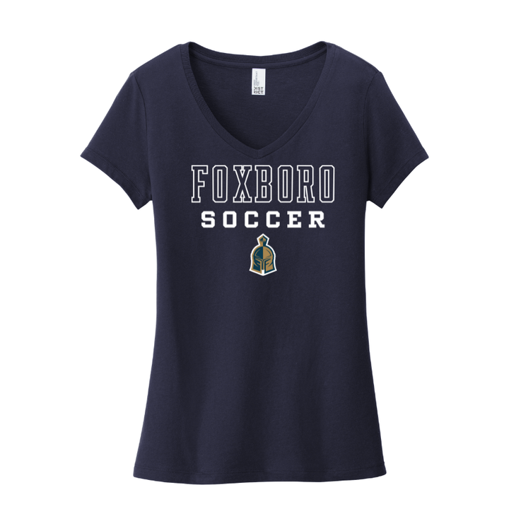 Foxboro Boys Soccer - Women's V-neck Cotton Tee (DT6503)