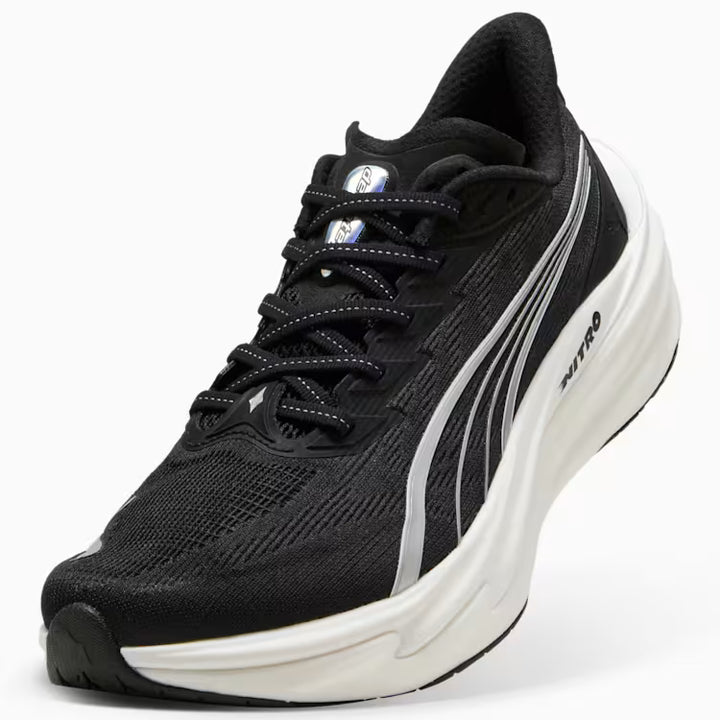 Men's Puma DEVIATE NITRO 4 (Wide) - PUMA BLACK-PUMA WHITE-PUMA SILVER