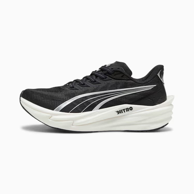 Women's Puma DEVIATE NITRO 4 (Wide) - PUMA BLACK-PUMA WHITE-PUMA SILVER