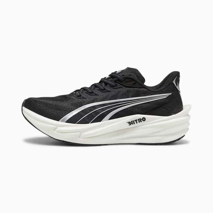 Women's Puma DEVIATE NITRO 4 (Wide) - PUMA BLACK-PUMA WHITE-PUMA SILVER