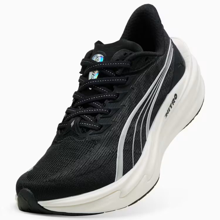 Women's Puma DEVIATE NITRO 4 (Wide) - PUMA BLACK-PUMA WHITE-PUMA SILVER