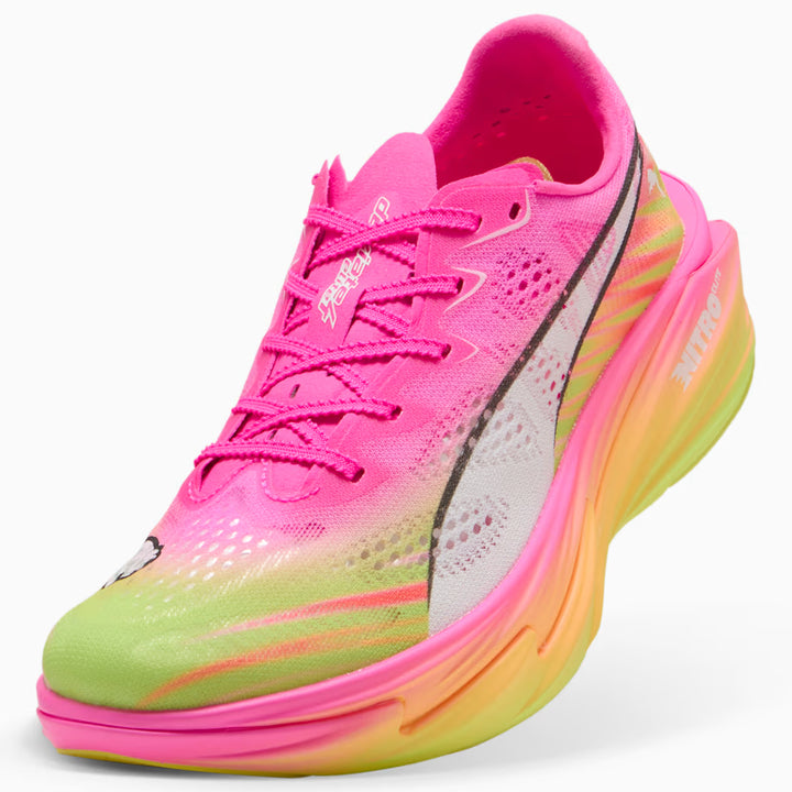 Women's Puma DEVIATE NITRO ELITE 4 ST - POISON PINK-YELLOW ALERT-BRIGHT AQUA-SUN S