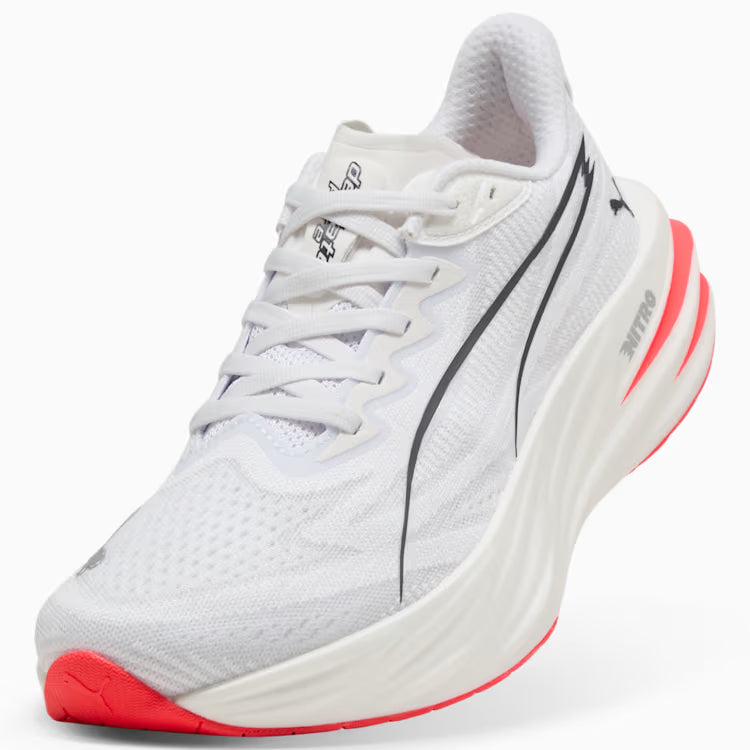 Women's Puma DEVIATE PURE NITRO - PUMA WHITE-ULTRA RED