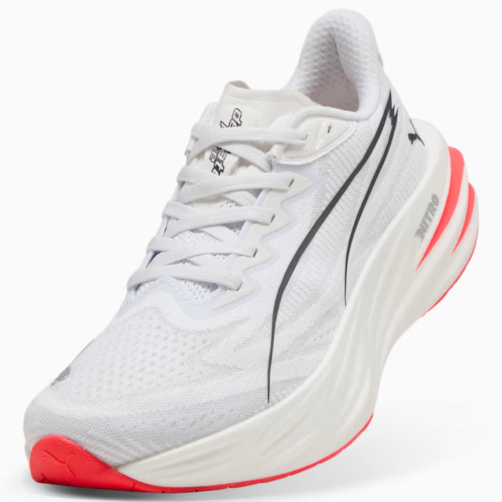 Women's Puma DEVIATE PURE NITRO - PUMA WHITE-ULTRA RED