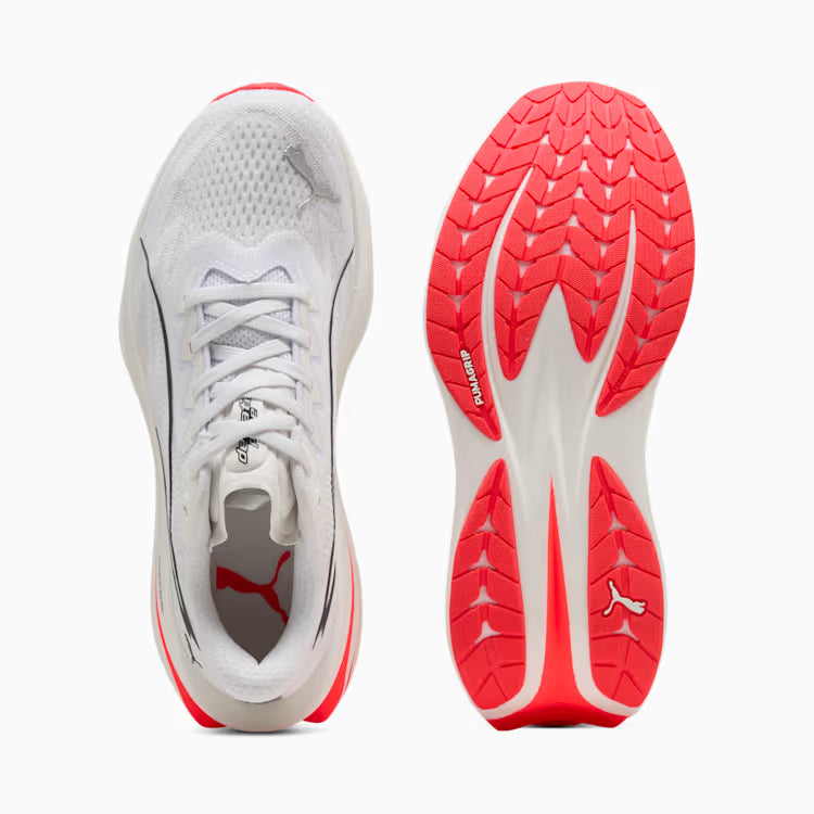 Women's Puma DEVIATE PURE NITRO - PUMA WHITE-ULTRA RED