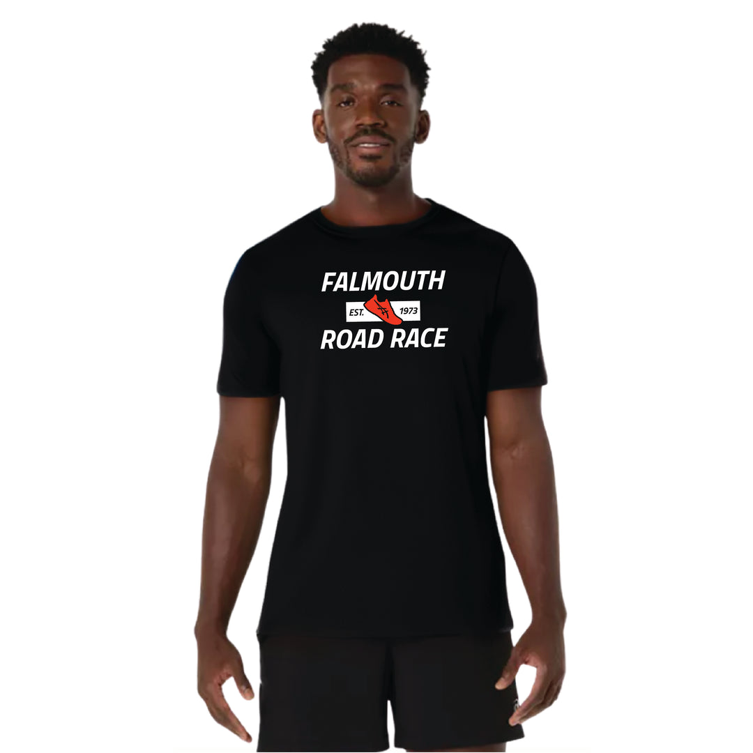 ASICS Falmouth Road Race 2026 - ASICS Men's PR Poly Cotton Short Sleeve Tee Black (2011D028)(FRR26-02)