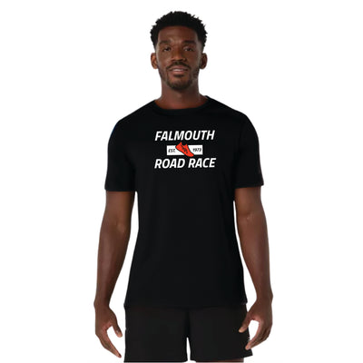 ASICS Falmouth Road Race 2026 - ASICS Men's PR Poly Cotton Short Sleeve Tee Black (2011D028)(FRR26-02)