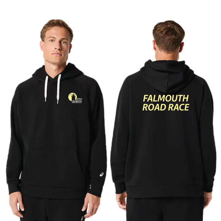 ASICS Falmouth Road Race 2026 - ASICS Unisex Fleece Relaxed Pullover Hoodie Black (2031F470) (FRR26-13 LC, FRR26-14 Back)