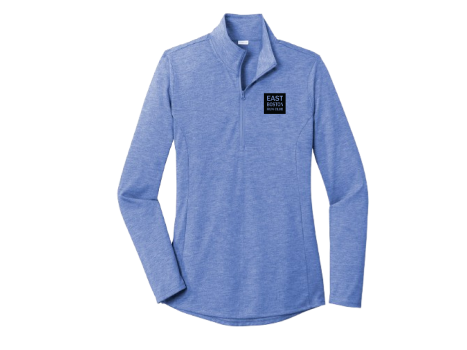 East Boston Run Club - Women's Triblend 1/4 Zip-Pullover (LST407)
