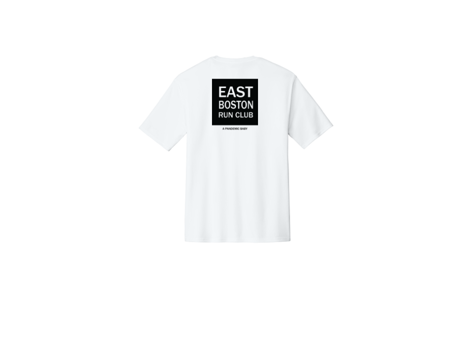 East Boston Run Club - Men's Performance Tee On The Back (PC380)