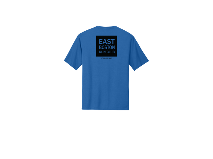 East Boston Run Club - Men's Performance Tee On The Back (PC380)