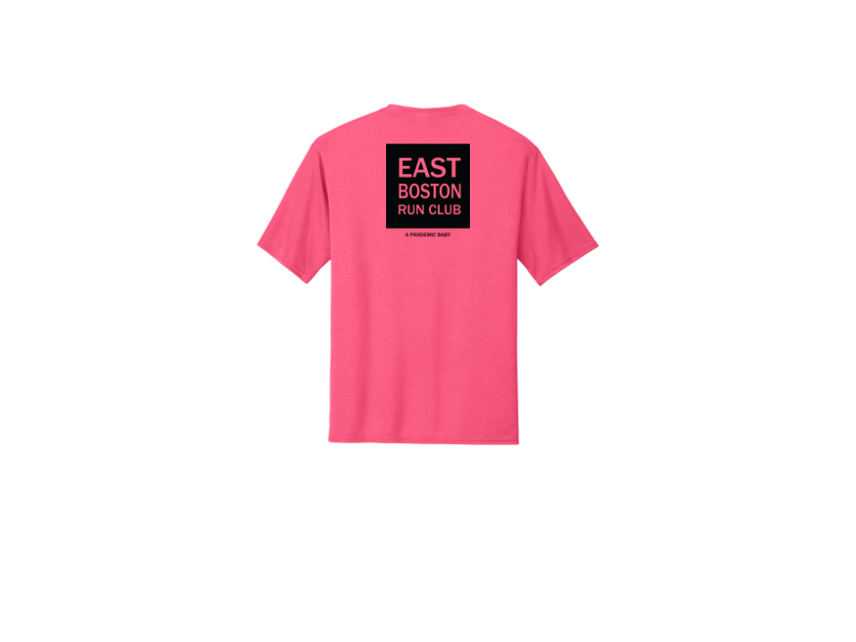 East Boston Run Club - Men's Performance Tee On The Back (PC380)