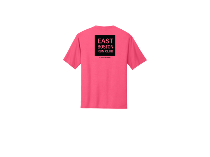 East Boston Run Club - Men's Performance Tee On The Back (PC380)