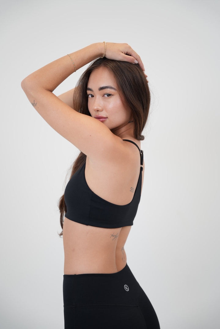 I Live in Luxury Black Sports Bra
