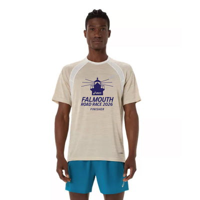Camiseta ASICS Road SS para hombre, color crema (2011D453)