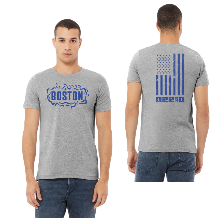 Boston Waterfront 5K Blue Flag (W004) - Unisex Bella & Canvas Tee (3001CVC)