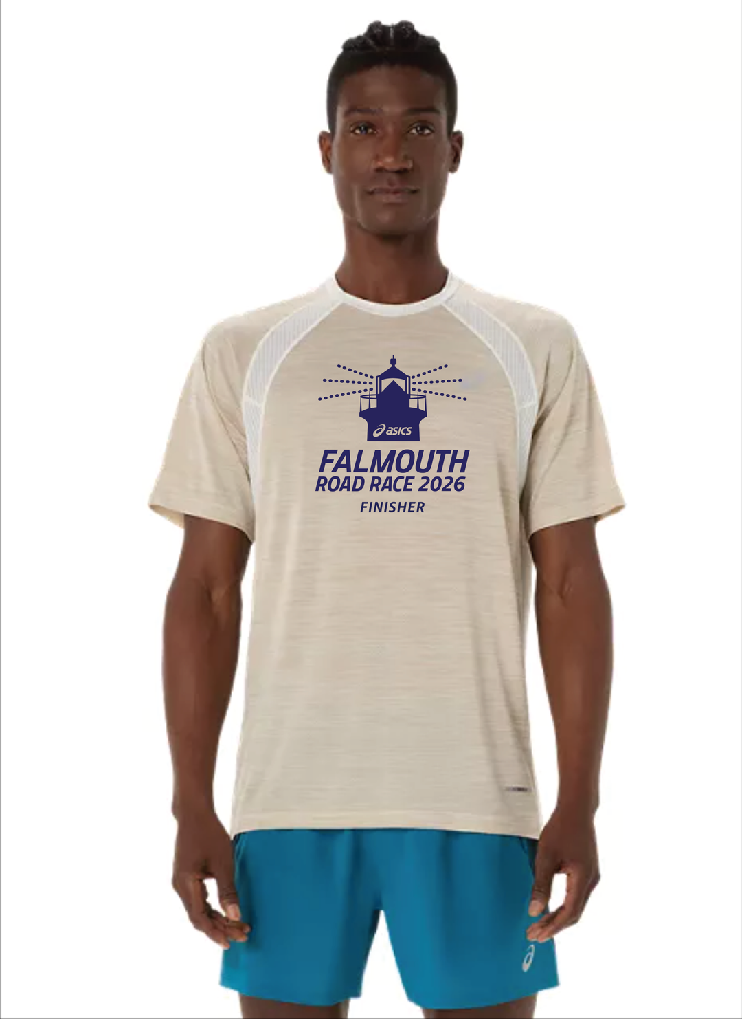 ASICS Falmouth Road Race 2026 FINISHER - ASICS Men's Road SS Top Cream (2011D453) (FRR26-82)