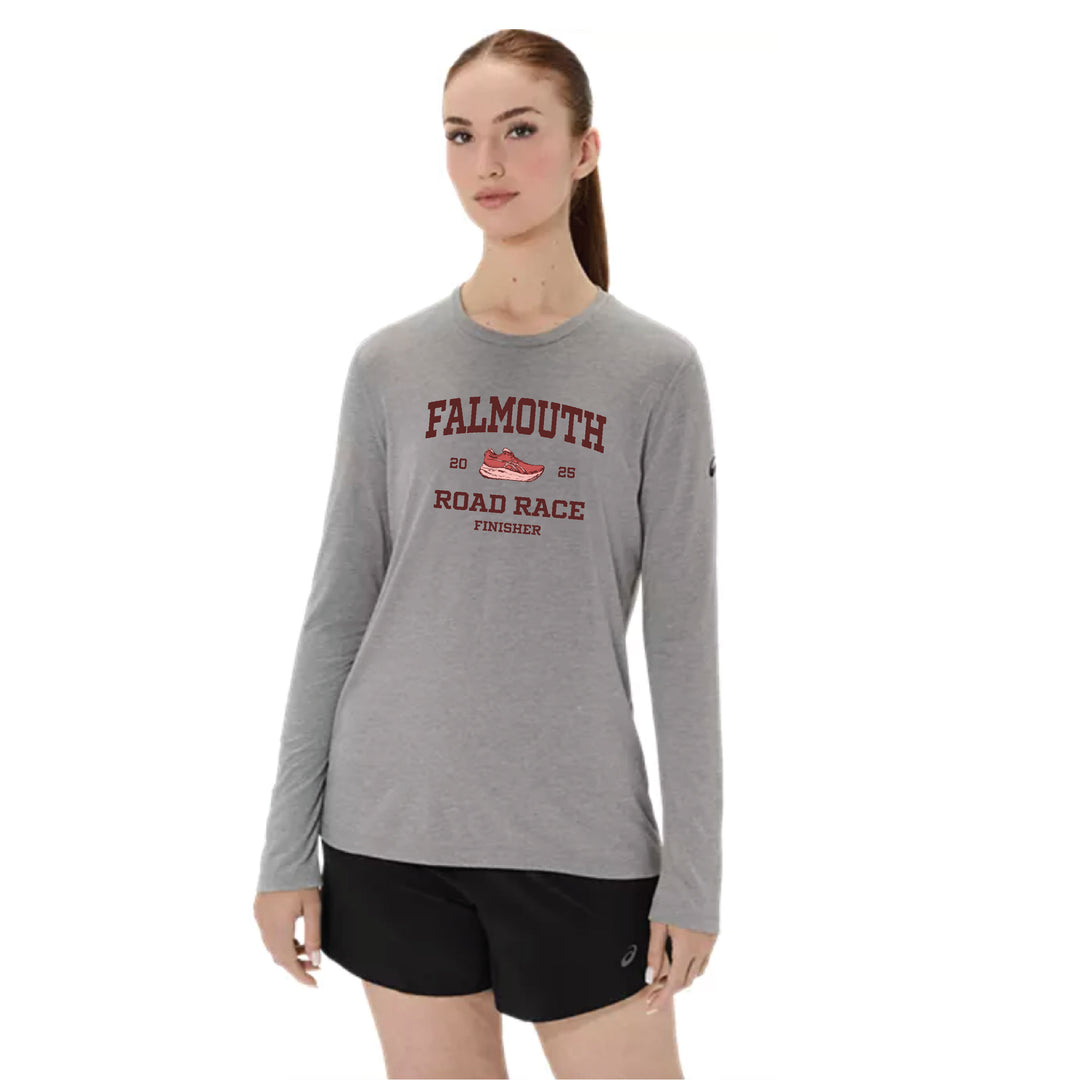 Falmouth Road Race FINISHER - ASICS Women's PR Long Sleeve Triblend Tee Grey (2012D305) (FRR-FIN-01)