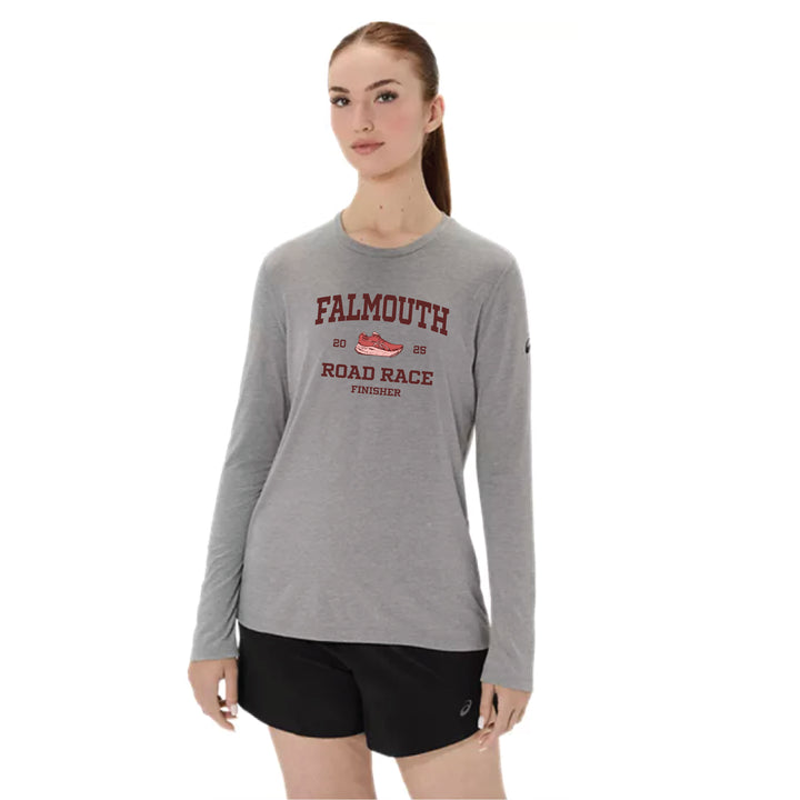Falmouth Road Race FINISHER - ASICS Women's PR Long Sleeve Triblend Tee Grey (2012D305) (FRR-FIN-01)