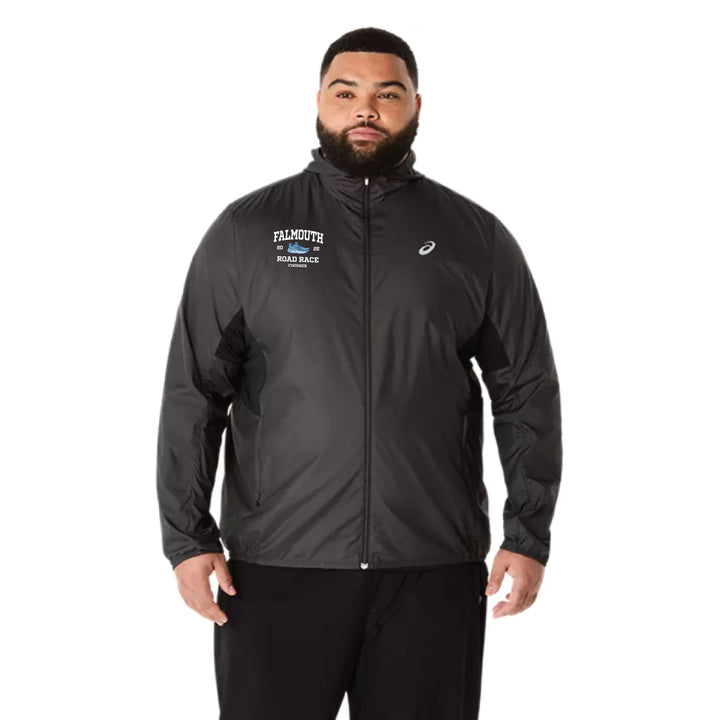 Falmouth Road Race FINISHER - ASICS Men's Silver Jacket Black (2011D235) (FRR-FIN-06)