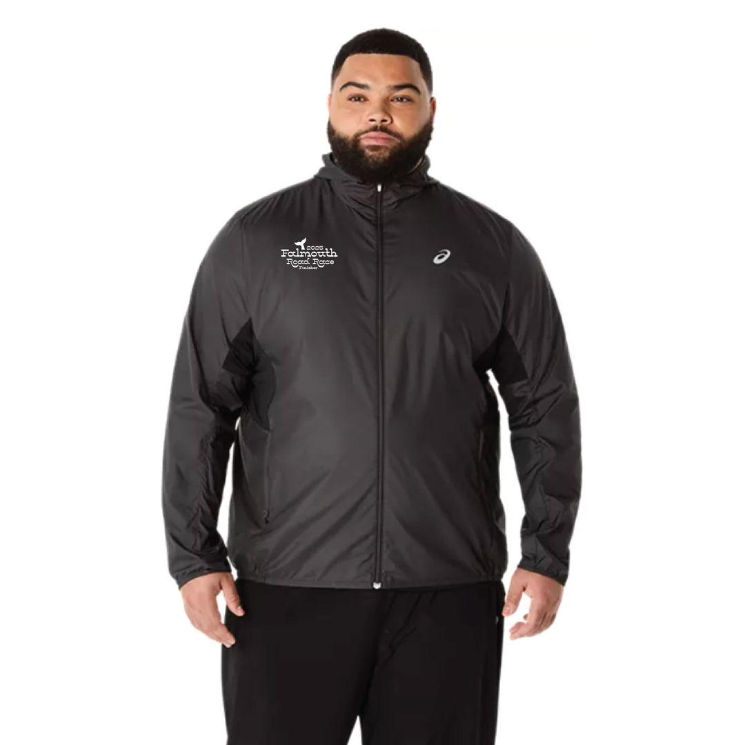 Falmouth Road Race FINISHER - ASICS Men's Silver Jacket Black (2011D235) (FRR-FIN-08)