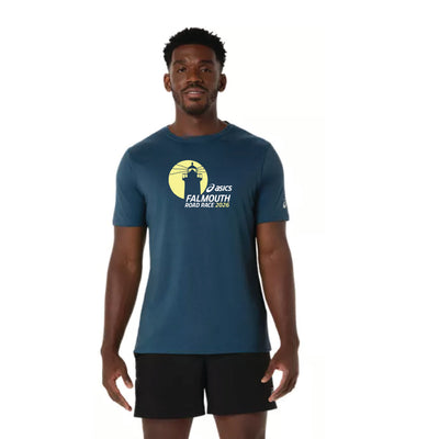 ASICS Falmouth Road Race 2026 Official Tee - Men's PR Poly Cotton Short Sleeve Rich Navy (2011D028) PREORDER (FRR26-01)