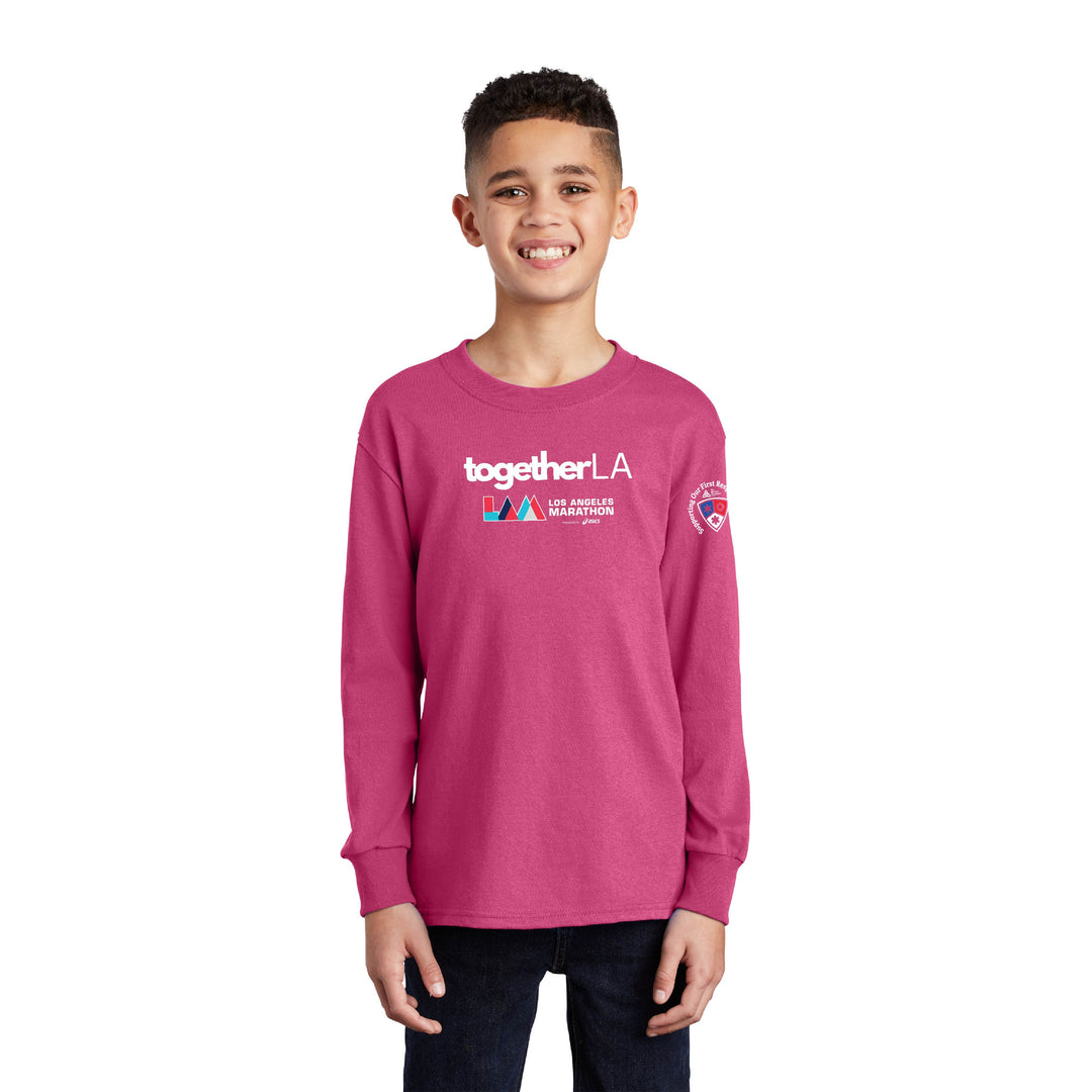 LA Marathon/Together LA/First Responders - Youth Cotton Long Sleeve Tee (PC54YLS)