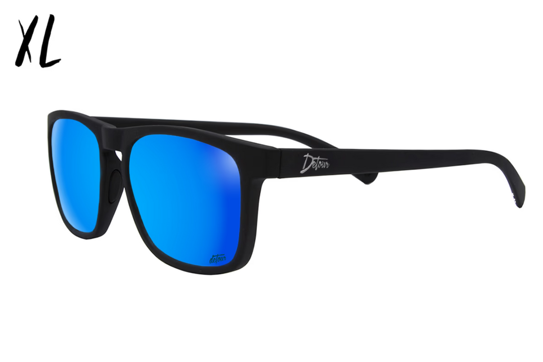 Floaties XL - Matte Black - Electric Blue Lens Polarized