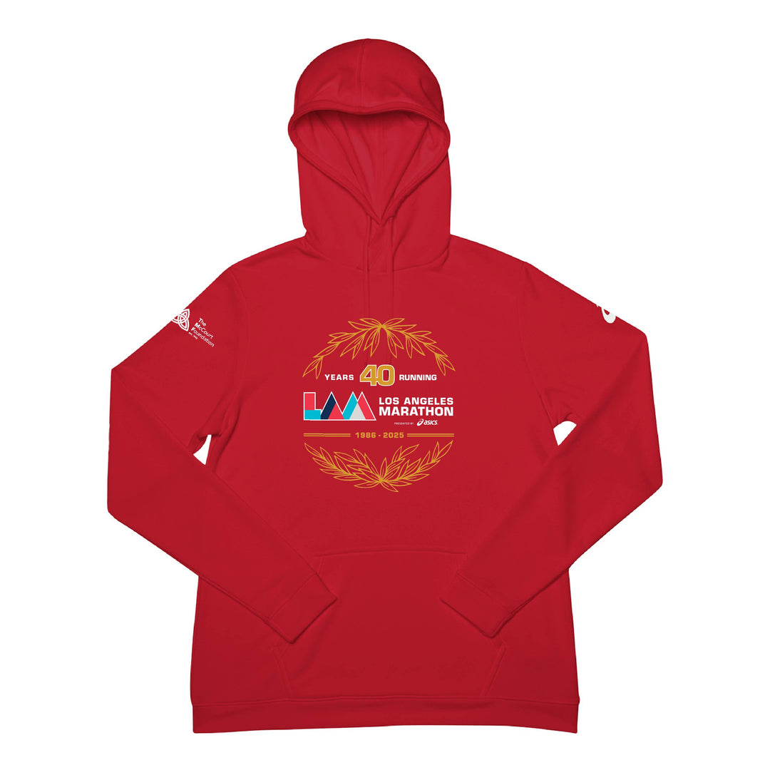 LA Marathon - ASICS Men's French Terry Pullover Hoodie Red (2031A617-024) (LA36/LA35S)