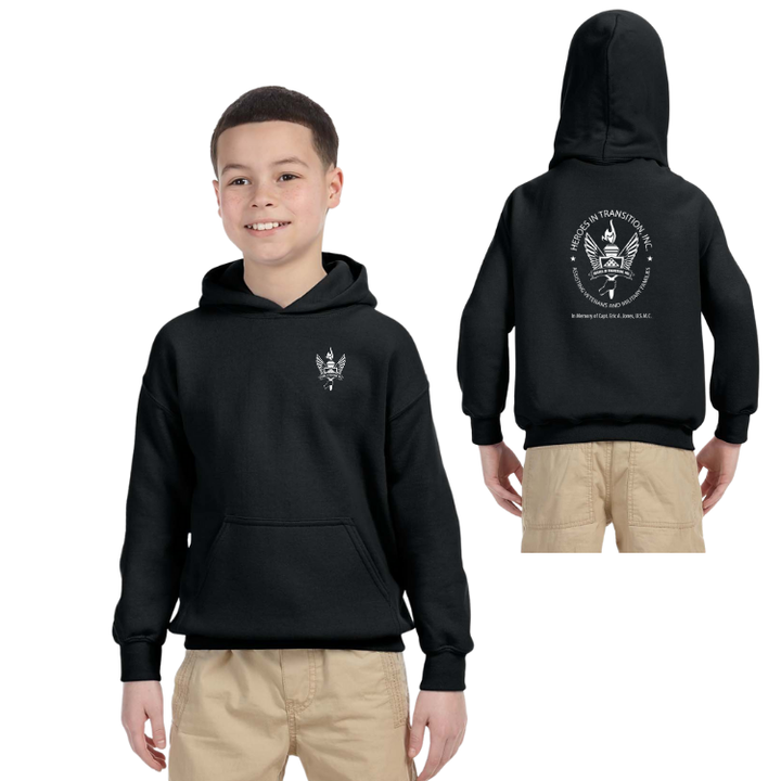 Heroes in Transition- Youth Unisex Hooded Sweatshirt (G185B)