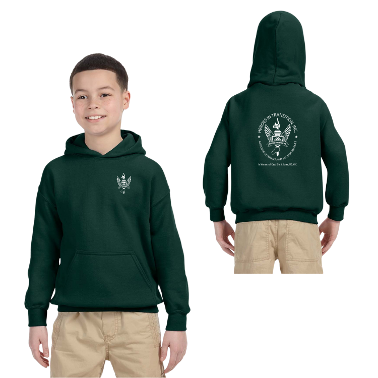 Heroes in Transition- Youth Unisex Hooded Sweatshirt (G185B)