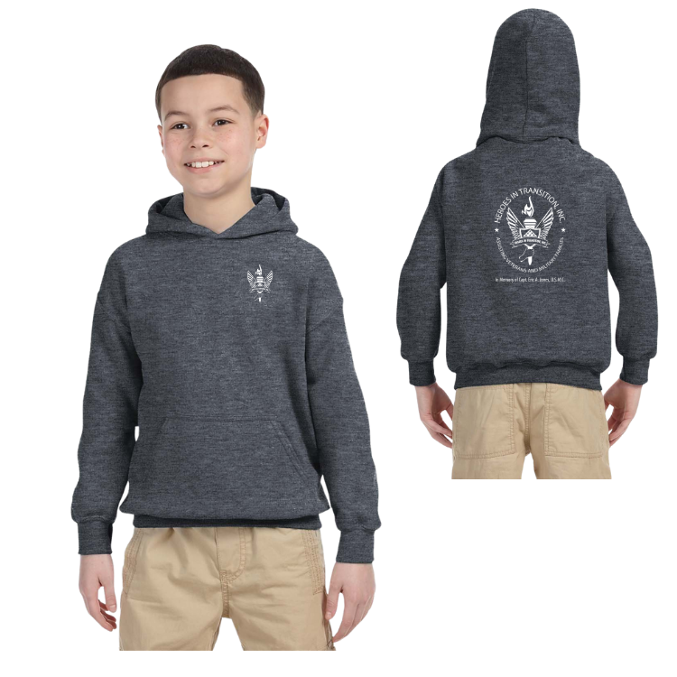 Heroes in Transition- Youth Unisex Hooded Sweatshirt (G185B)