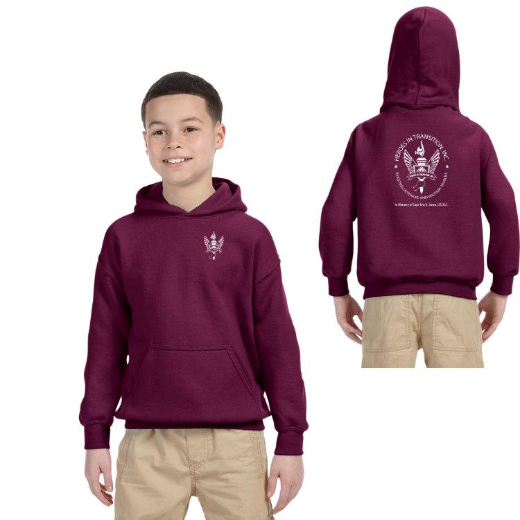 Heroes in Transition- Youth Unisex Hooded Sweatshirt (G185B)