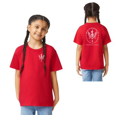 Camiseta juvenil Gildan Softstyle "Héroes en Transición" (G640B)