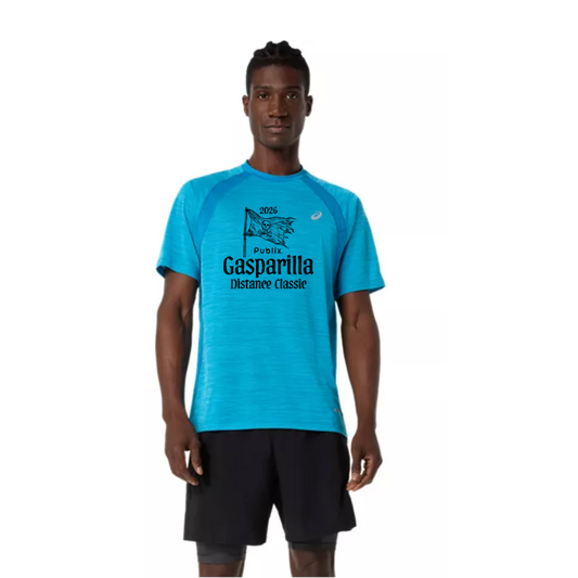 Gasparilla 2026 - ASICS Men's Road SS Top Aegean Blue (2011D453) (GAS-06)