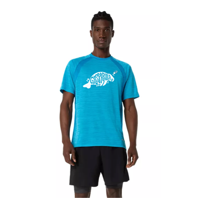 Gasparilla Expo 2026 - ASICS Men's Road SS Top Aegean Blue (2011D453) (GAS-14)