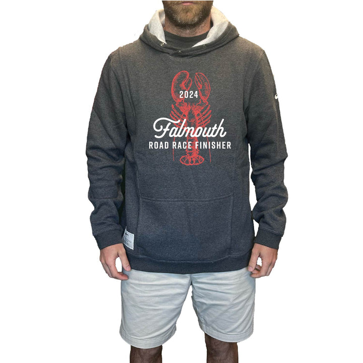 Asics Unisex Falmouth Road Race 2024 Finisher - Sunday Sana Fleece Hoodie Dark Heather Grey (2033B739) FRR38 (POS)